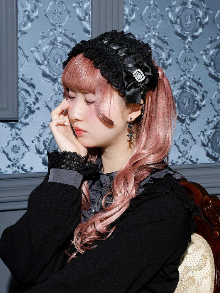 チェーンリボンブローチ（アクセサリー｜黒）｜【公式】かわいい量産型