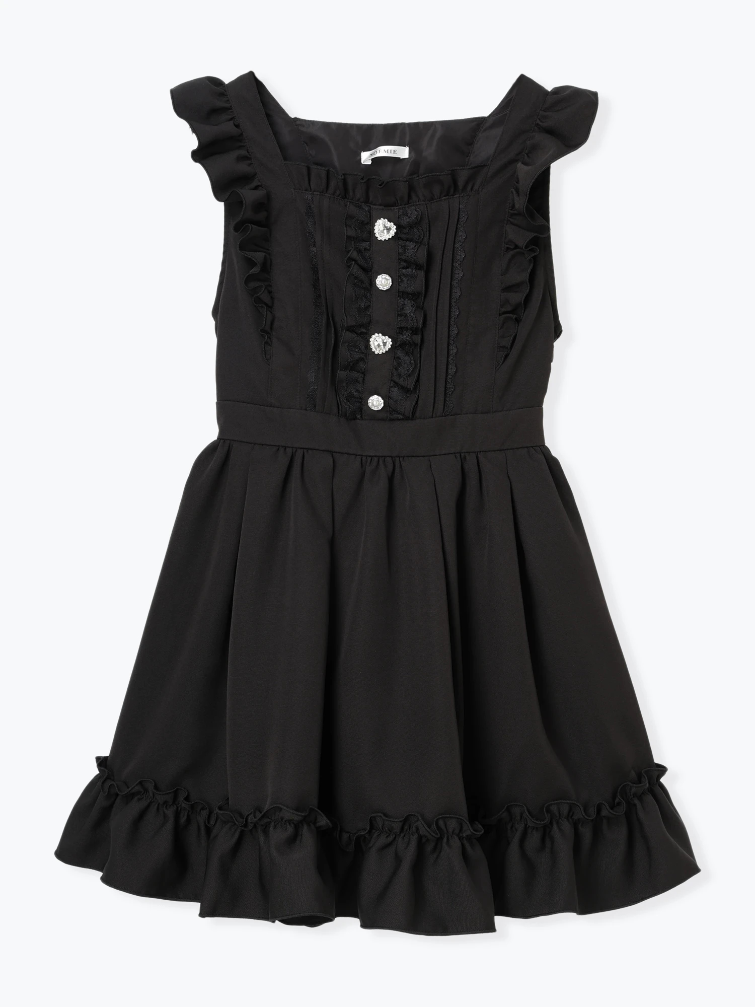 バックレースアップドレッシージャンパースカート（ミニワンピース