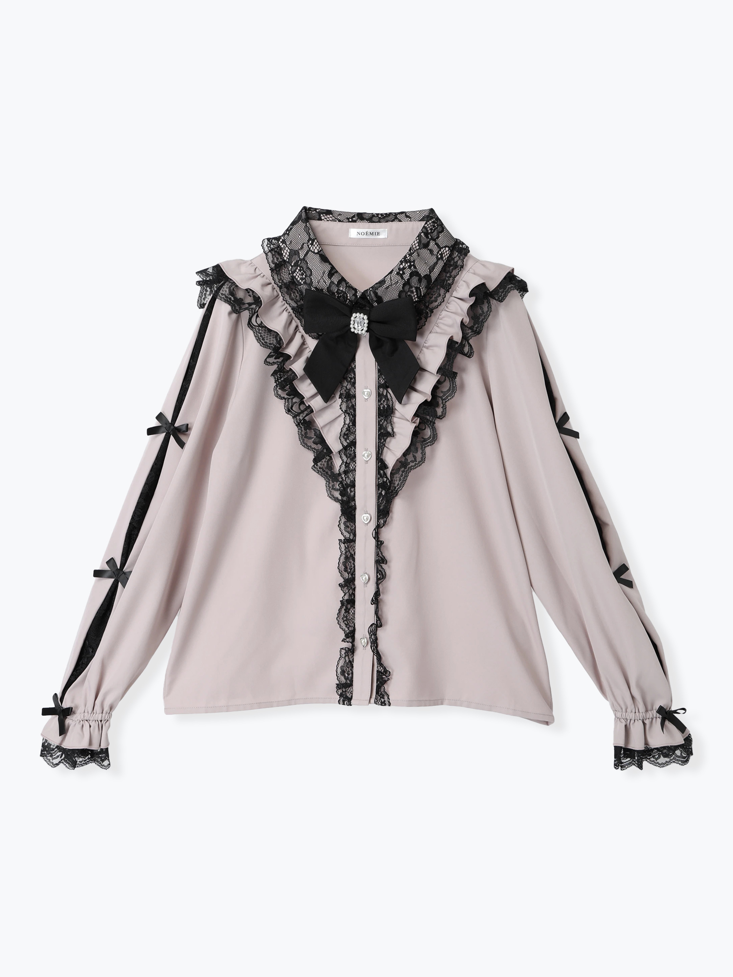 スリーブリボンフリルブラウス（シャツ・ブラウス｜ペールピンク