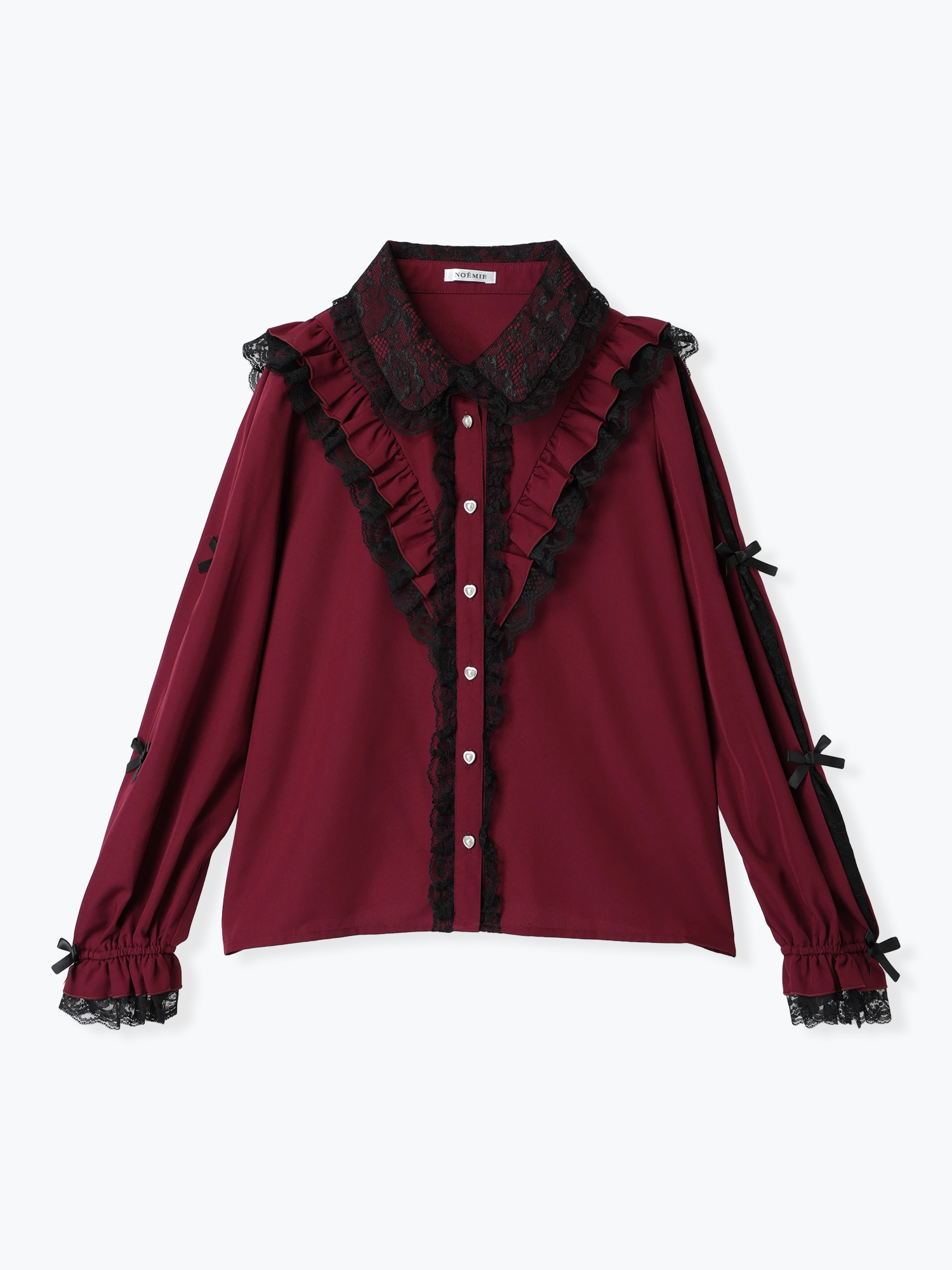 NOEMIE｜ハートチャームリボンカラーブラウス | Rakuten Fashion