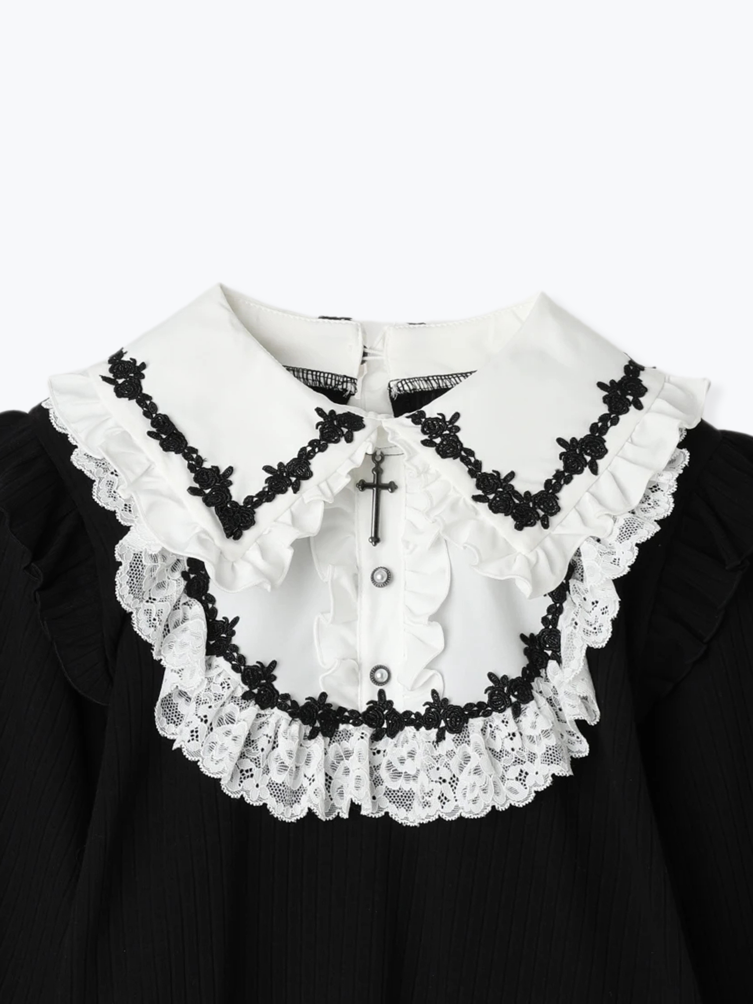 ローズレースゴシックカットソー（カットソー・Tシャツ｜紫・濃