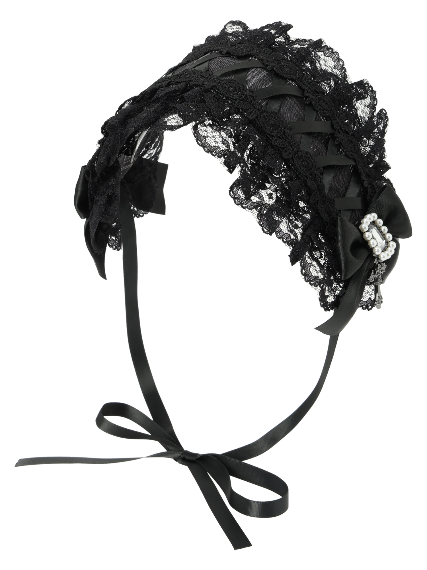 ローズレースゴシックヘッドドレス（アクセサリー｜赤・濃グレー