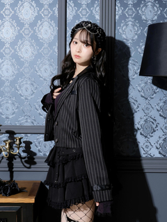 NOEMIE(ノエミー) |合皮切り替えクロップドテーラージャケット