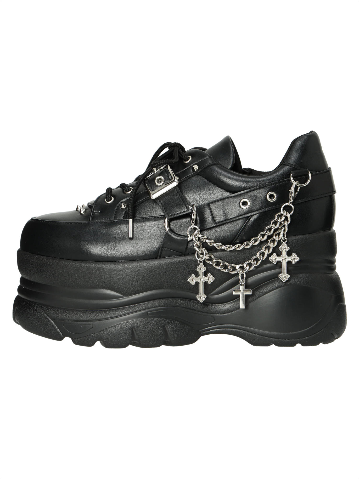 厚底スタッズスニーカー（ブーツ｜シルバー・黒）｜【公式】かわいい