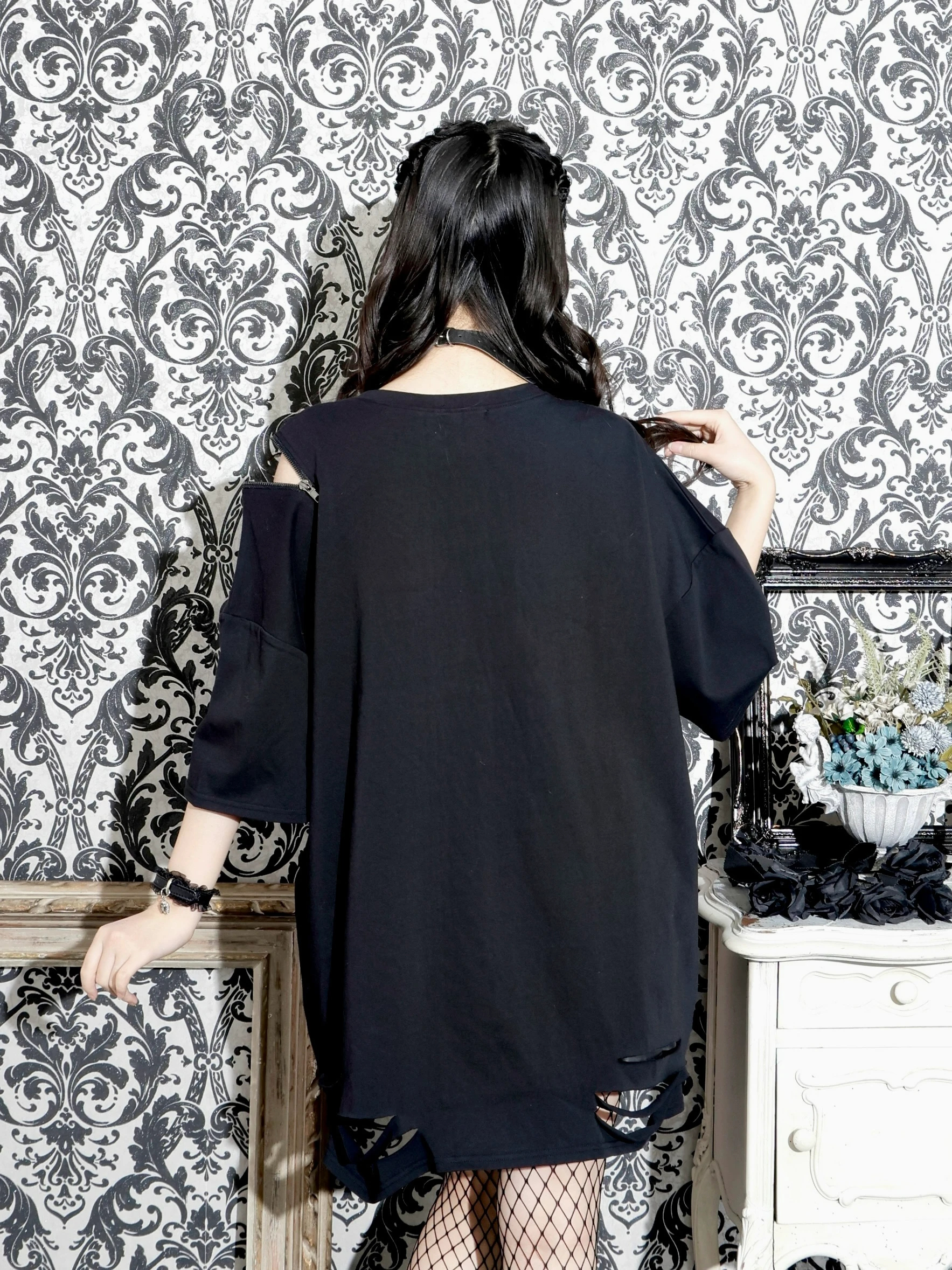 NOEMIE　サブカル系　Tシャツ ノエミー NOEMIE ジャラジャラチェーン病みねこユニセックスT