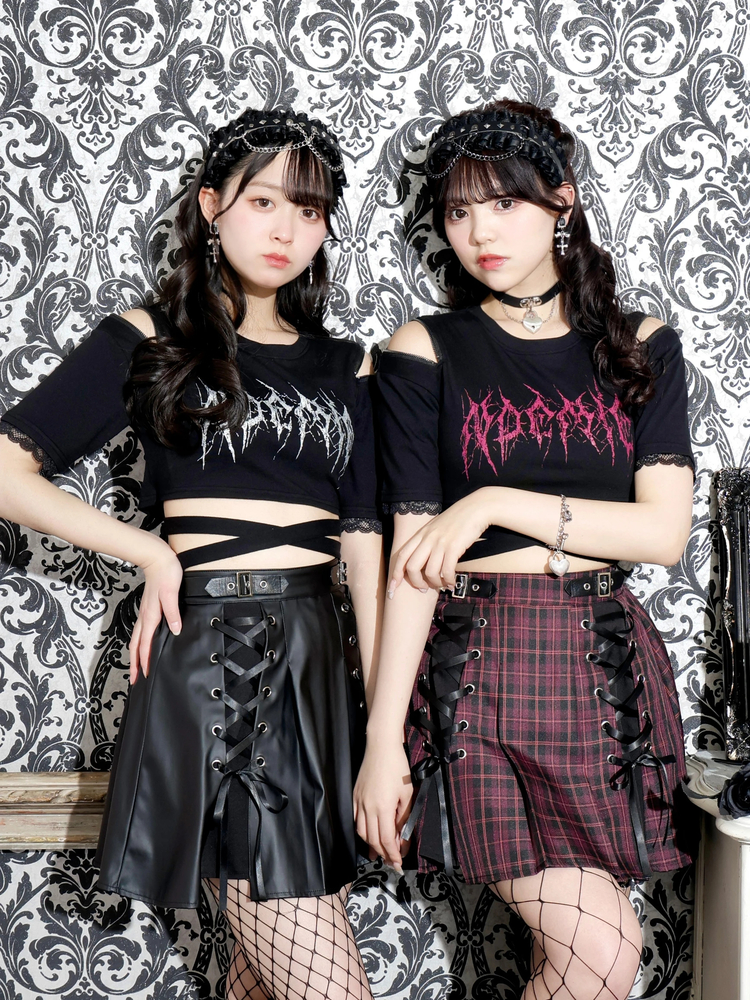 NOEMIE(ノエミー) |肩ジップオープンショルダーぐるぐるTシャツ