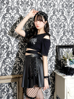 NOEMIE(ノエミー) |肩ジップオープンショルダーぐるぐるTシャツ