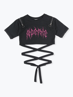 NOEMIE(ノエミー) |肩ジップオープンショルダーぐるぐるTシャツ