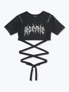 NOEMIE(ノエミー) |肩ジップオープンショルダーぐるぐるTシャツ