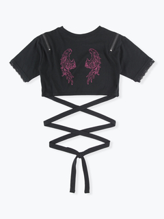 NOEMIE(ノエミー) |肩ジップオープンショルダーぐるぐるTシャツ