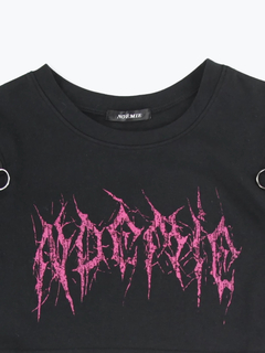 NOEMIE(ノエミー) |肩ジップオープンショルダーぐるぐるTシャツ