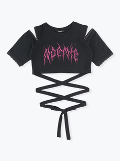 NOEMIE(ノエミー) |肩ジップオープンショルダーぐるぐるTシャツ