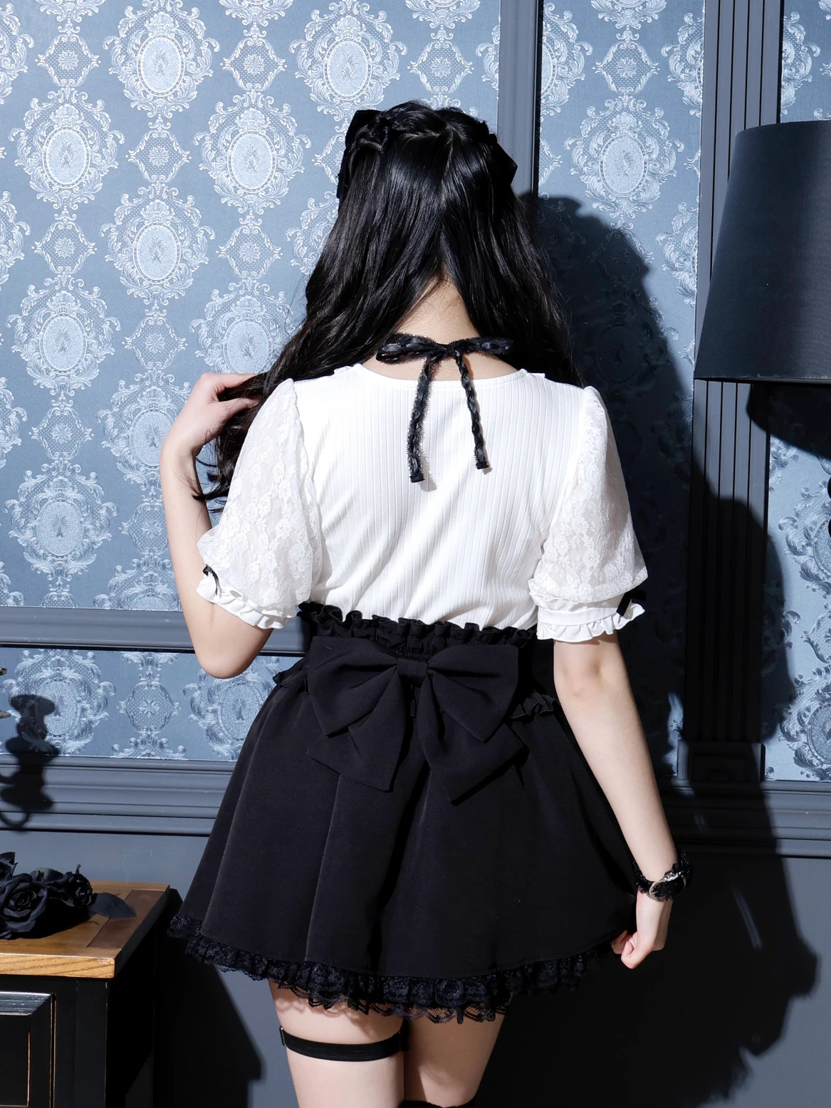 NOEMIE ノエミー ローズチョーカーネックゴシックカットソー ローズチョーカーネックゴシックカットソー（カットソー・T