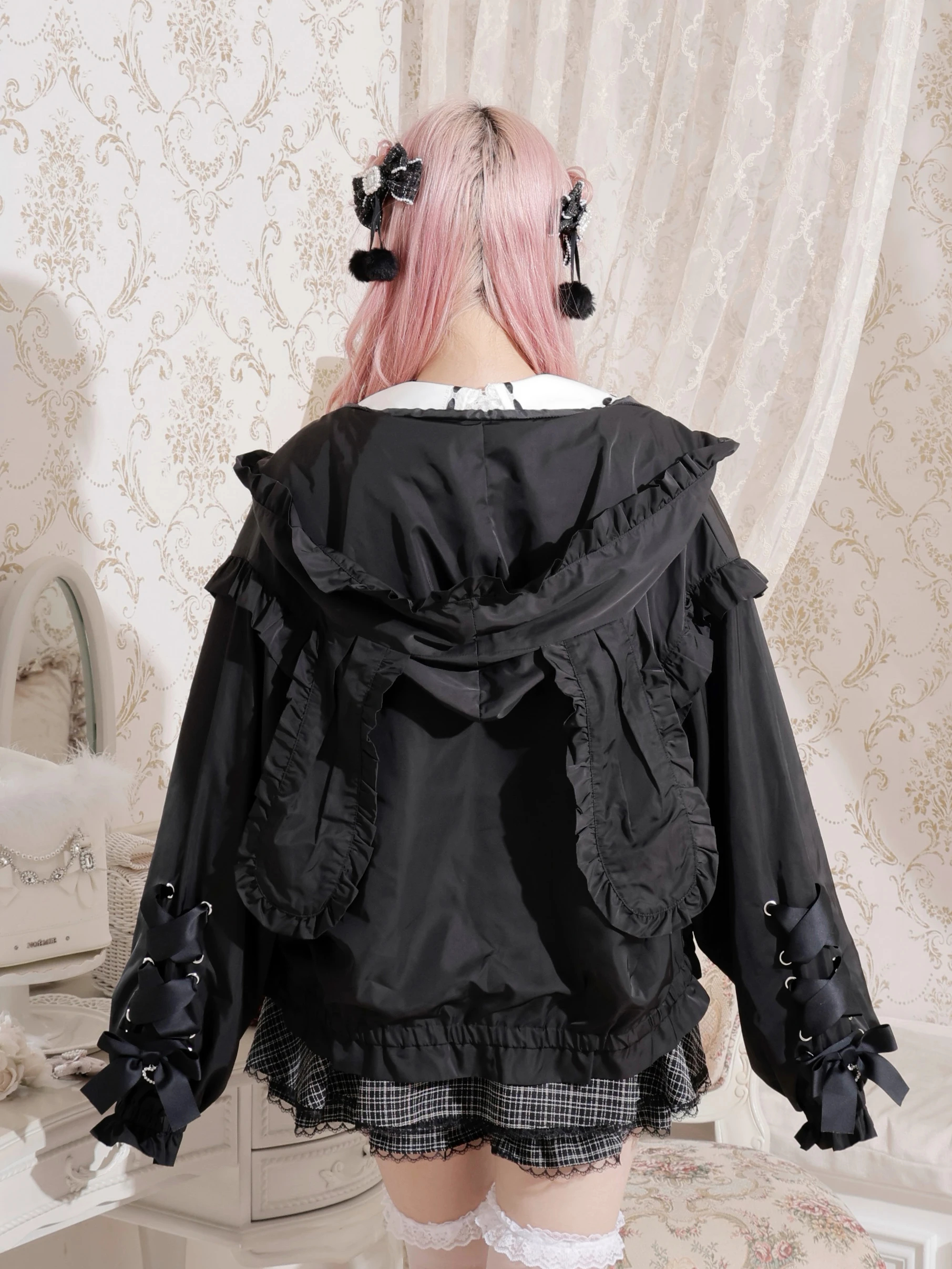 うさ耳リボンスピンドルブルゾン（ブルゾン｜ピンク・黒）｜【公式