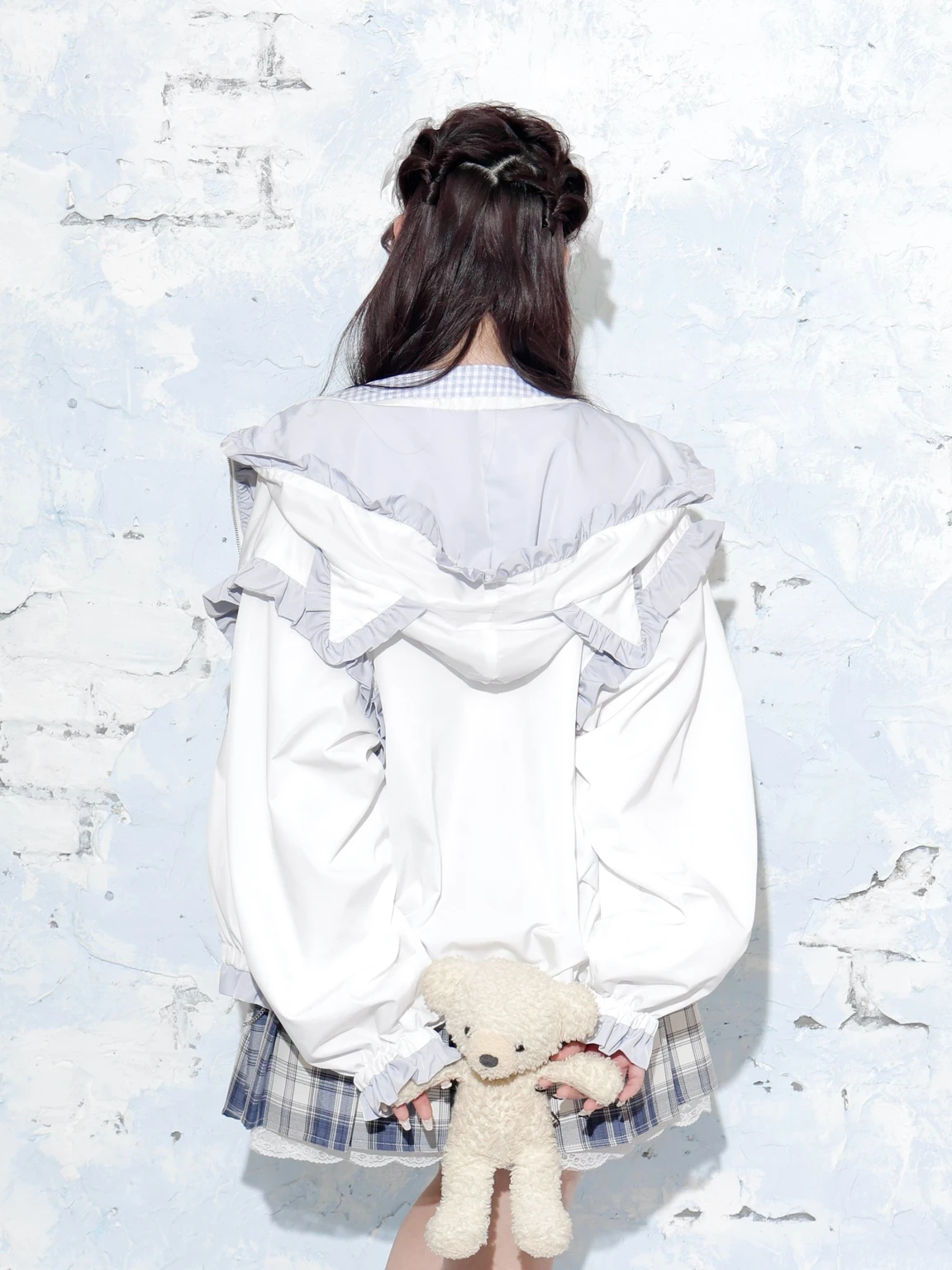 #Newans後ろ姿が可愛いブルゾン 大人可愛い後ろ姿。プリーツ切替ジャケット ジャケット ブルゾン[品番