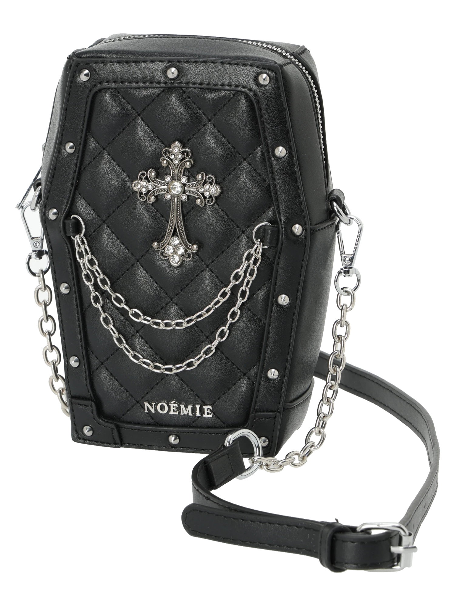 棺桶キルティングショルダーバッグ（ショルダーバッグ｜黒・シルバー