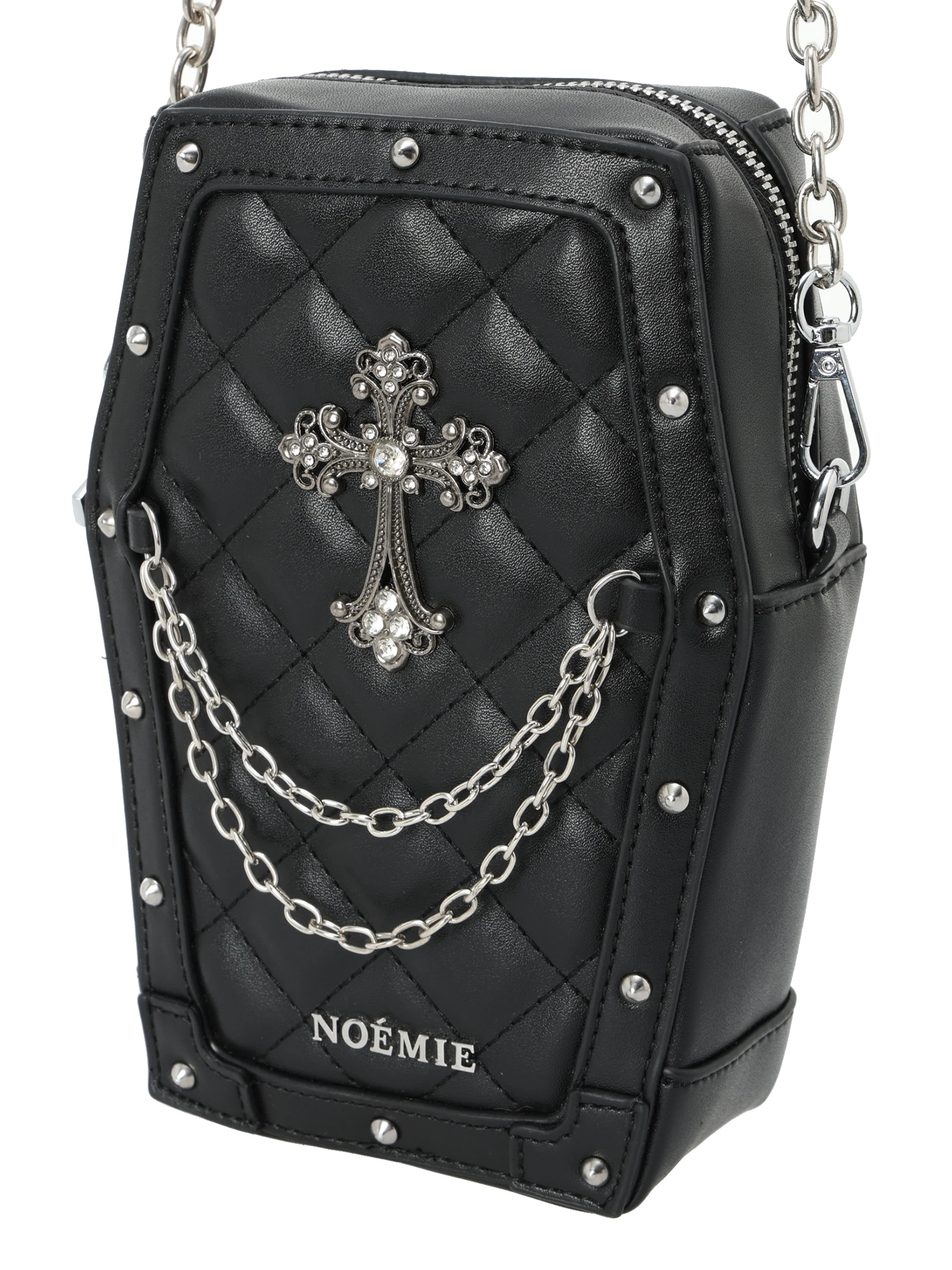 棺桶キルティングショルダーバッグ（ショルダーバッグ｜黒・シルバー