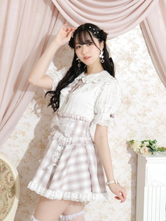 NOEMIE(ノエミー) |お嬢さんシアーチェックハートチャームレースアップカットソー