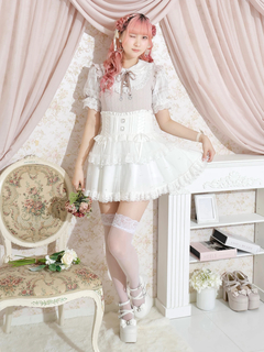 NOEMIE(ノエミー) |お嬢さんシアーチェックハートチャームレースアップカットソー
