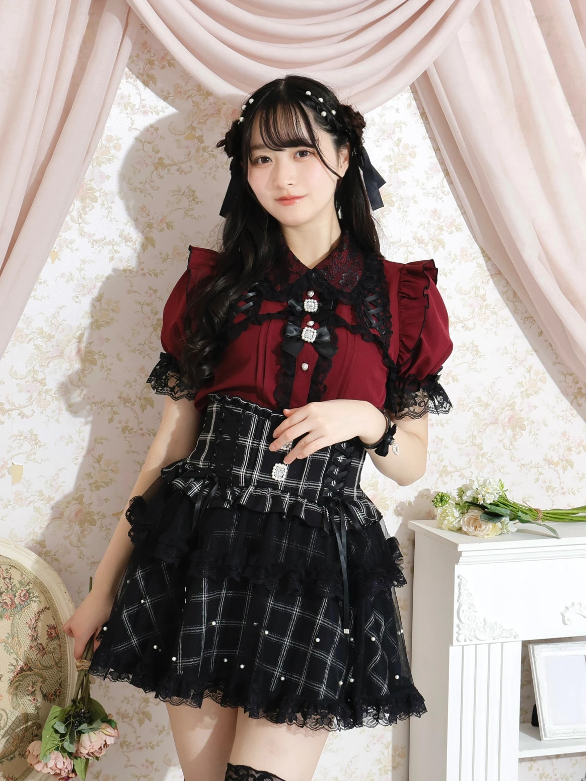キラキラリボンレースアップブラウス NOEMIE｜キラキラリボンレースアップブラウス | Rakuten Fashion