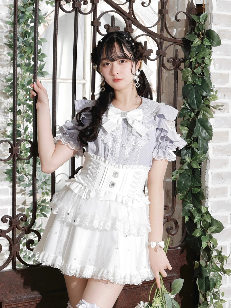 NOEMIE(ノエミー) |レースラッフルオープンショルダーブラウス