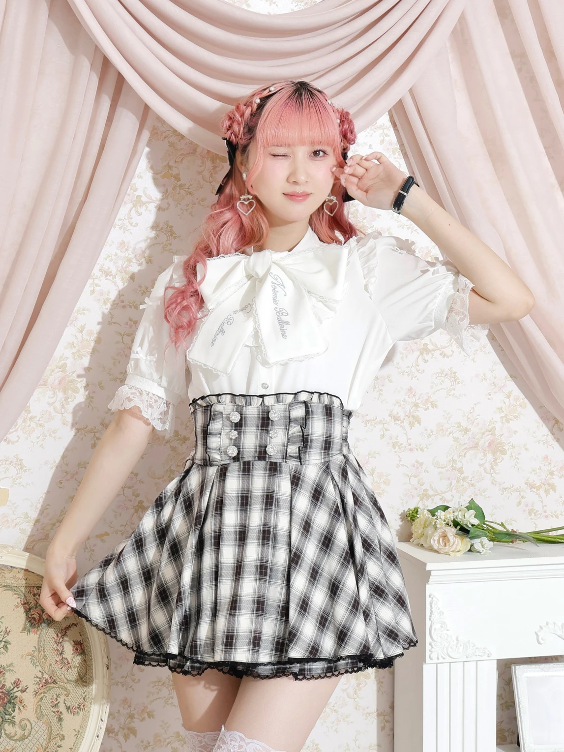 お嬢さんメニーリボンボウタイブラウス お嬢さんメニーリボンボウタイブラウス（シャツ・ブラウス｜白