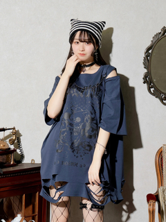NOEMIE(ノエミー) |病みねこチェーンダメージユニセックスＴシャツ