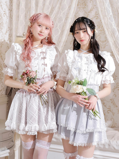 ラッフル肩開き半袖ブラウス[品番：RJTW0001079]｜ROJITA
