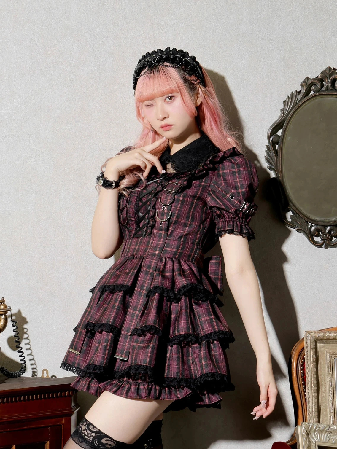 ノエミー（NOEMIE） ティアードレースアップセットアップ ノエミー NOEMIE ティアードレースアップセットアップ （黒