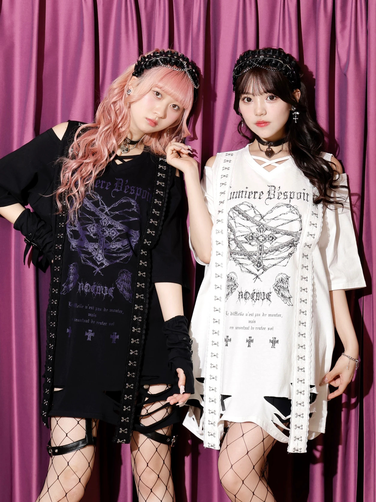 メニーレースホックダメージTシャツ メニーレースホックダメージTシャツ（カットソー・Tシャツ｜オフ