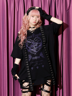 NOEMIE(ノエミー) |メニーレースホックダメージTシャツ