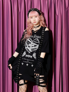 NOEMIE(ノエミー) |メニーレースホックダメージTシャツ