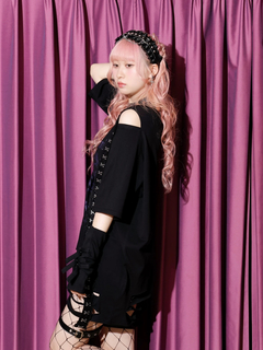 NOEMIE(ノエミー) |メニーレースホックダメージTシャツ