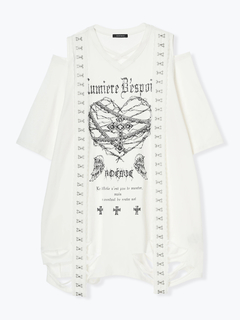 NOEMIE(ノエミー) |メニーレースホックダメージTシャツ