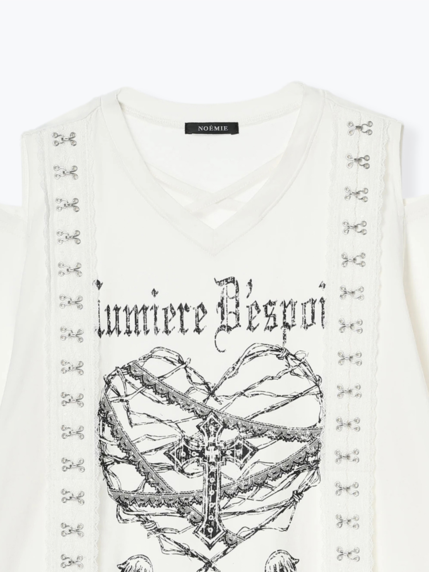 メニーレースホックダメージTシャツ メニーレースホックダメージTシャツ（カットソー・Tシャツ｜オフ