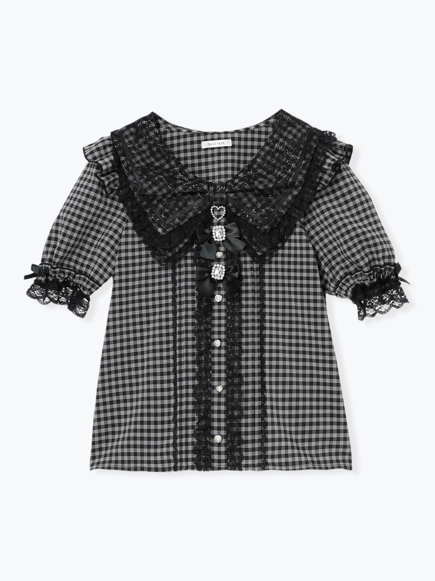 ♡【新品タグ付き】ノエミー キラキラハートセーラーブラウス・セットアップ キラキラハートチャームリボンセーラーブラウス（シャツ