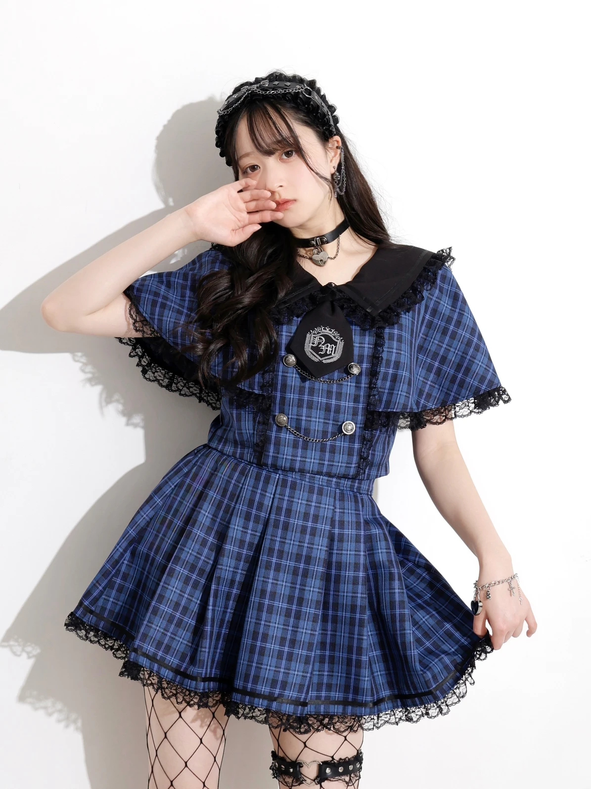 地雷 ロジータ ケープ フリルブラウス ノエミー スカート 十字架 セットアップ ロジータ ROJITA レースケープブラウス （ブラック