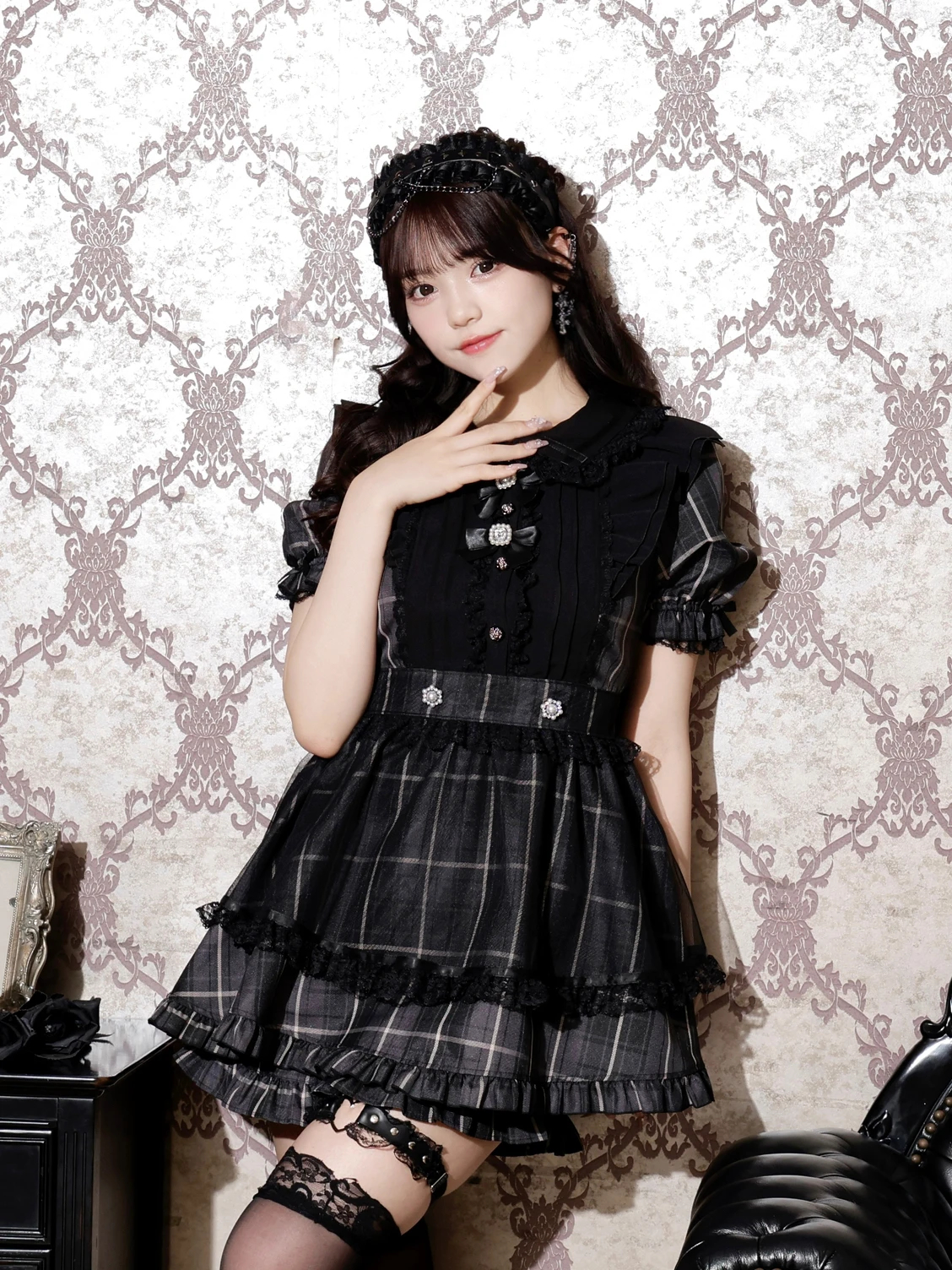 メイドライクゴシックチュールフレアセットアップ（セットアップ｜濃