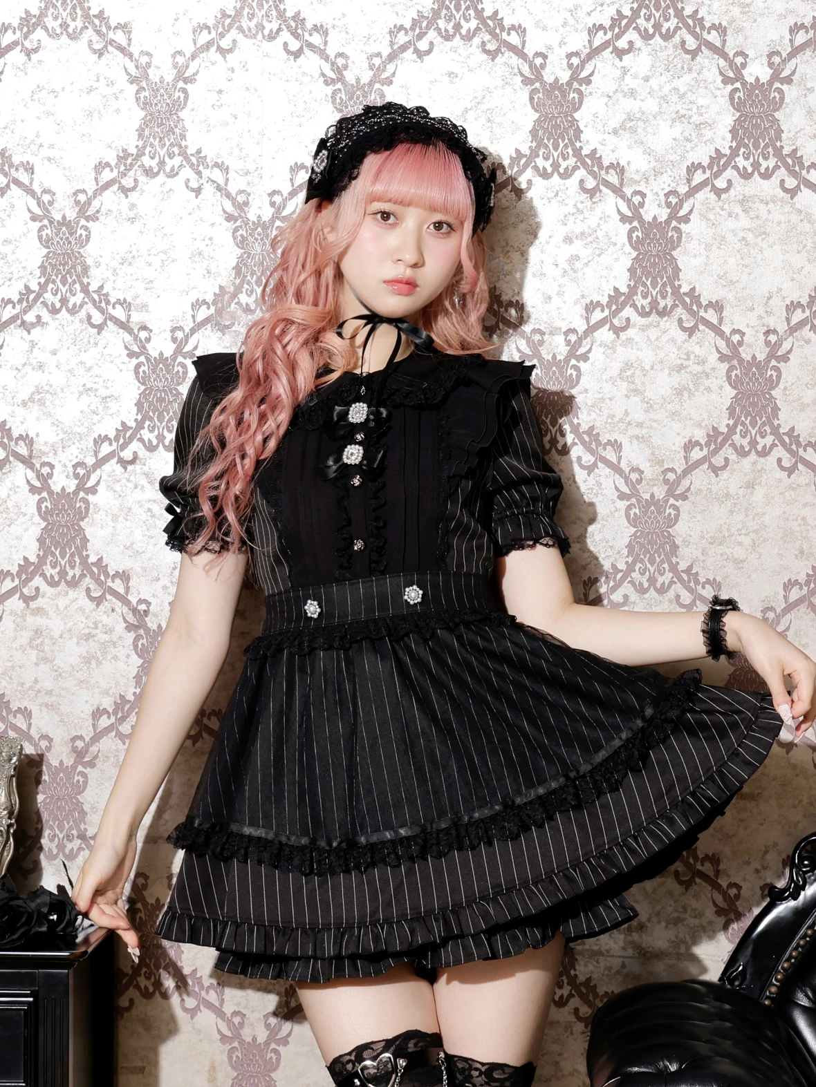 メイドライクゴシックチュールフレアセットアップ（セットアップ｜濃