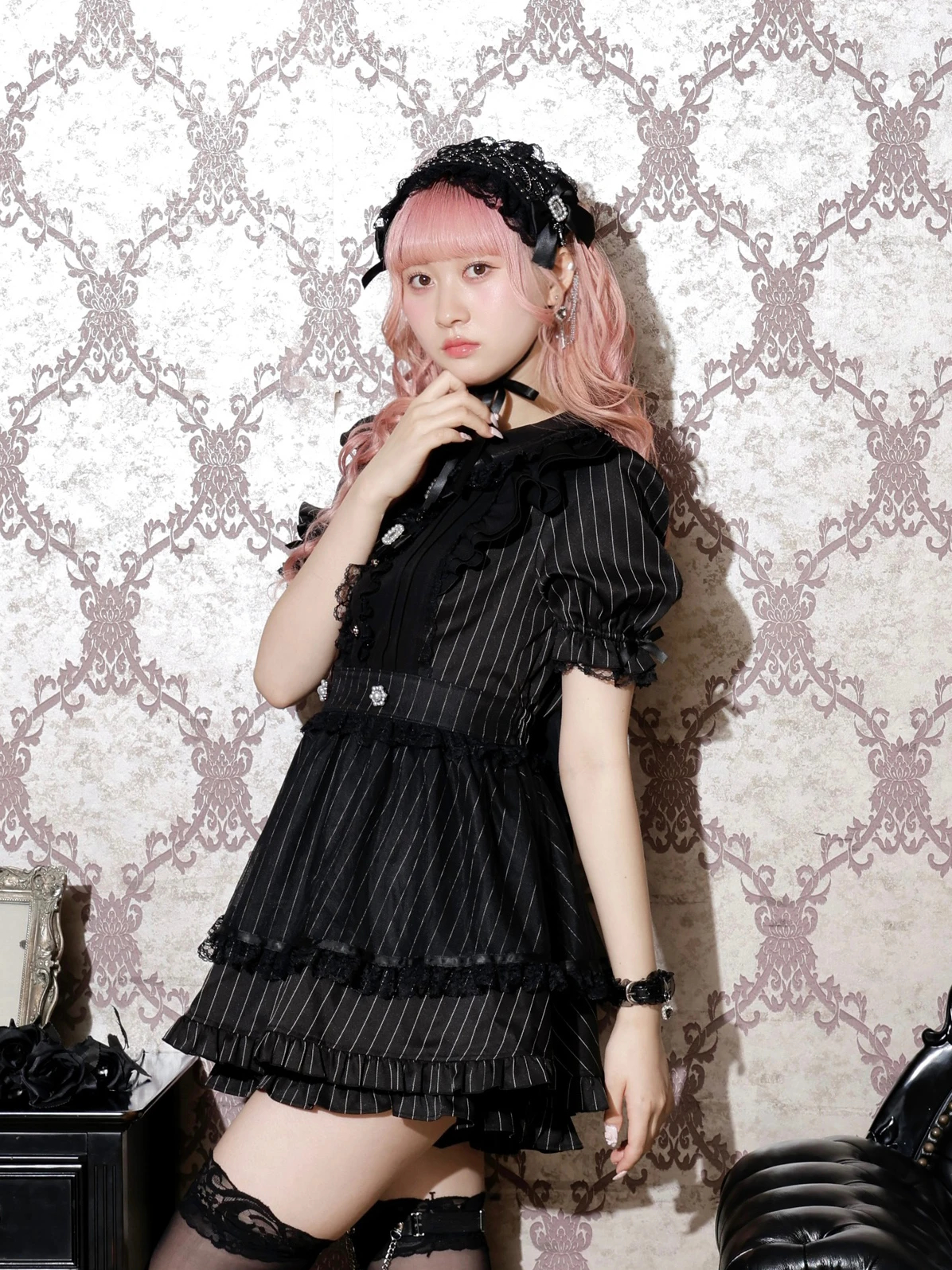 メイドライクゴシックチュールフレアセットアップ（セットアップ｜濃