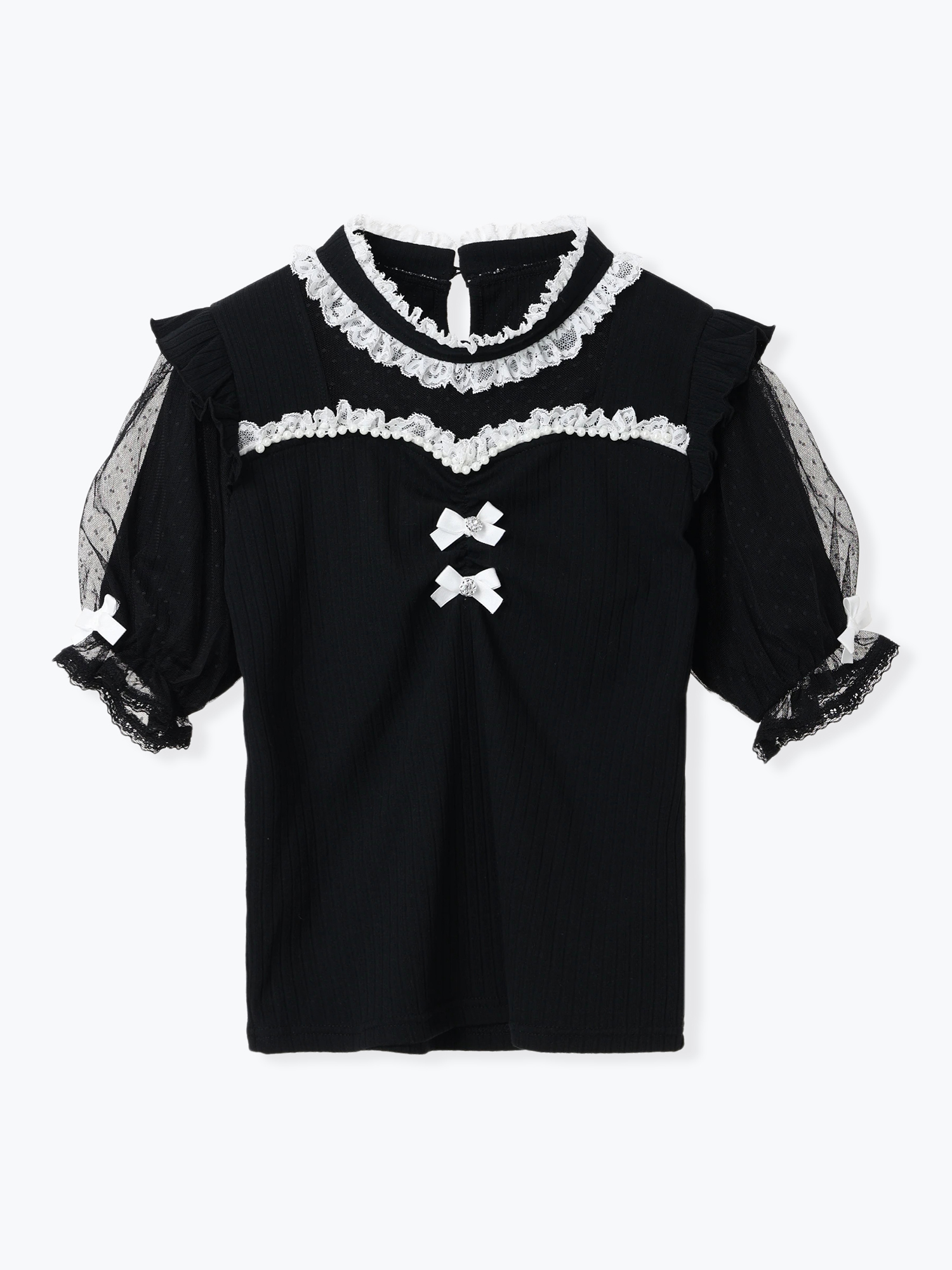 tシャツ ドットチュールデコルテシアーカットソー レディース ドットチュールデコルテシアーカットソー（カットソー・Tシャツ