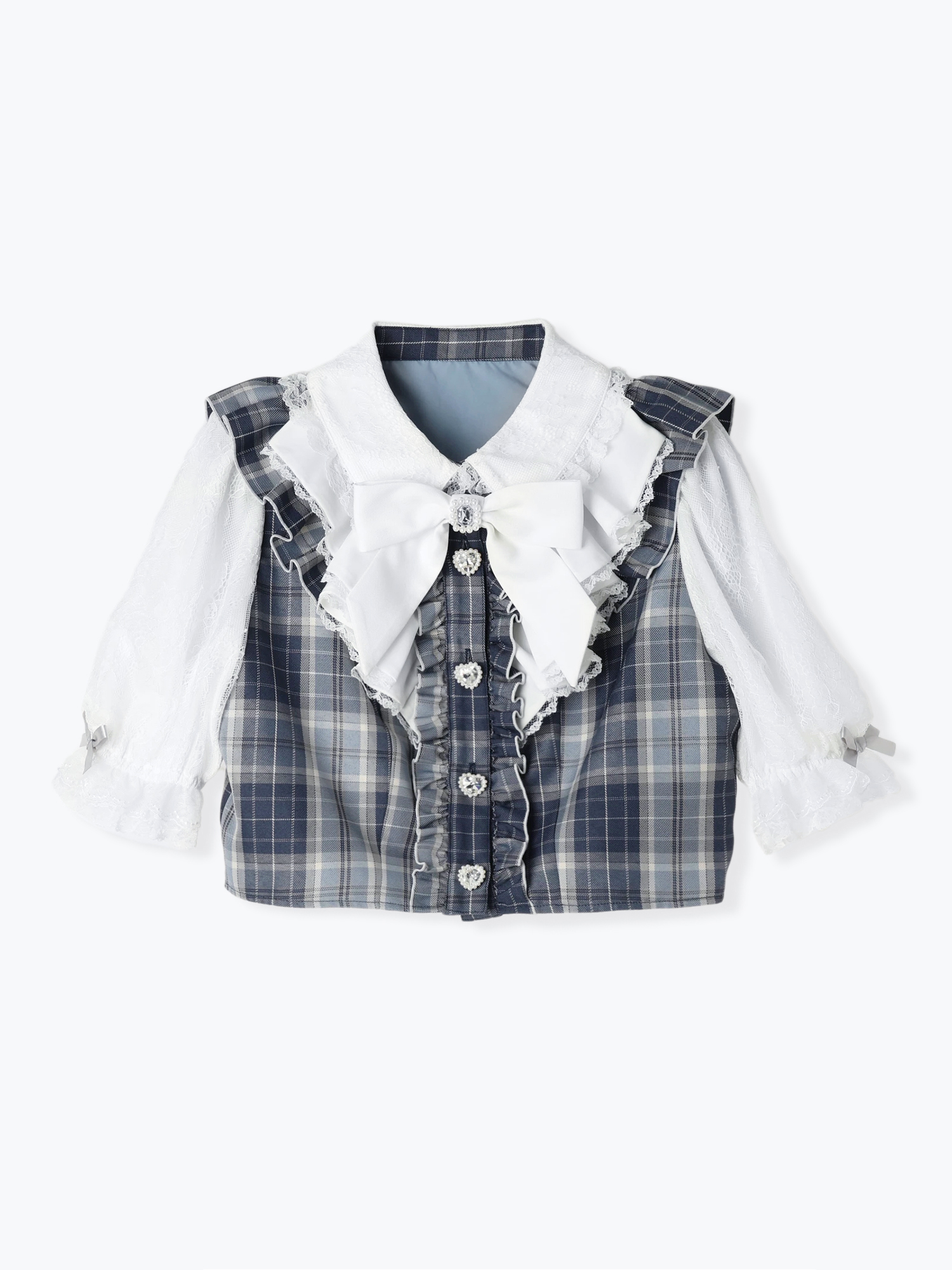 ハートビジューバックリボンラッフルセットアップ（セットアップ