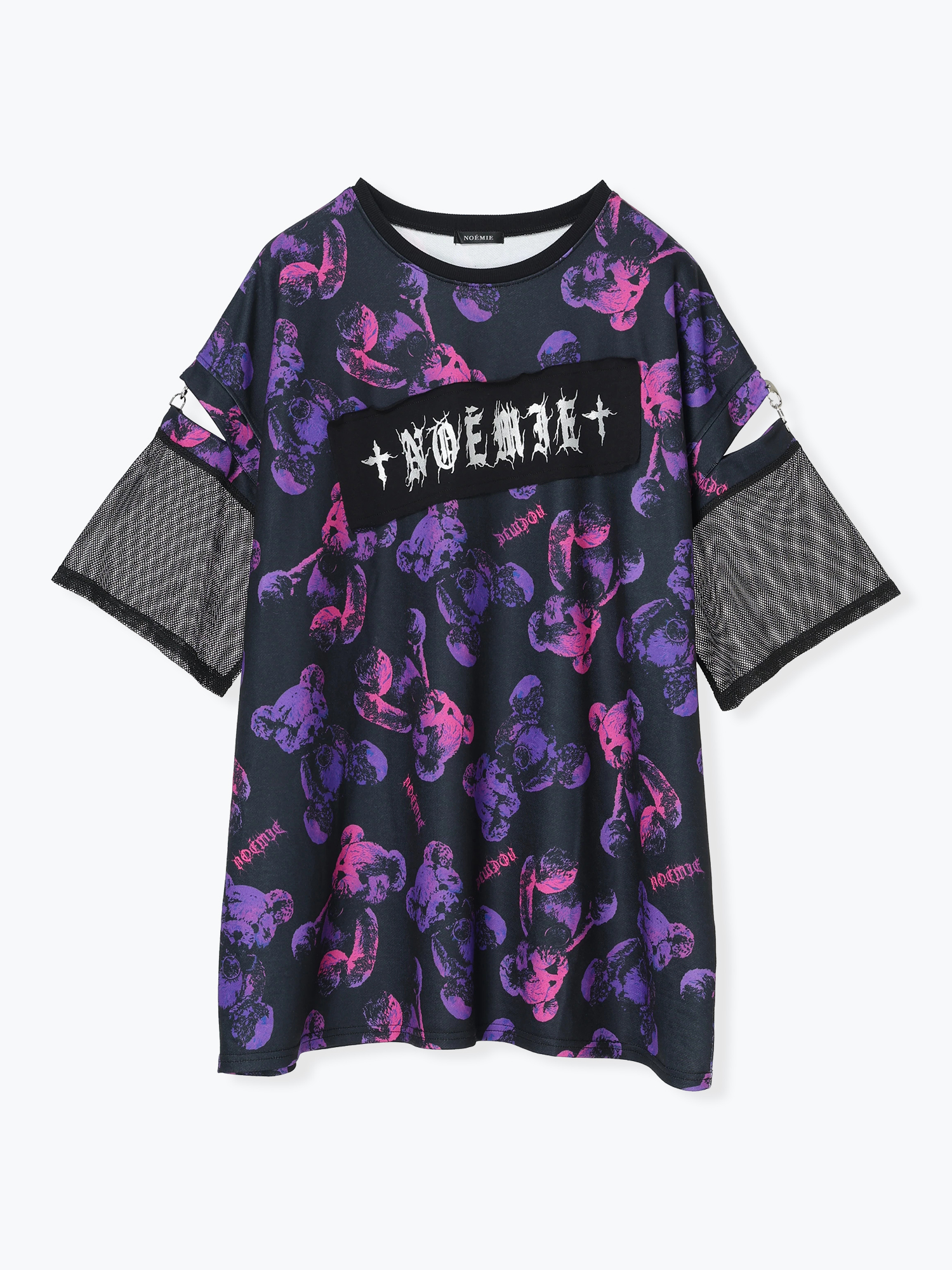 病みくまいっぱいユニセックス裏毛Tシャツ（カットソー・Tシャツ｜青