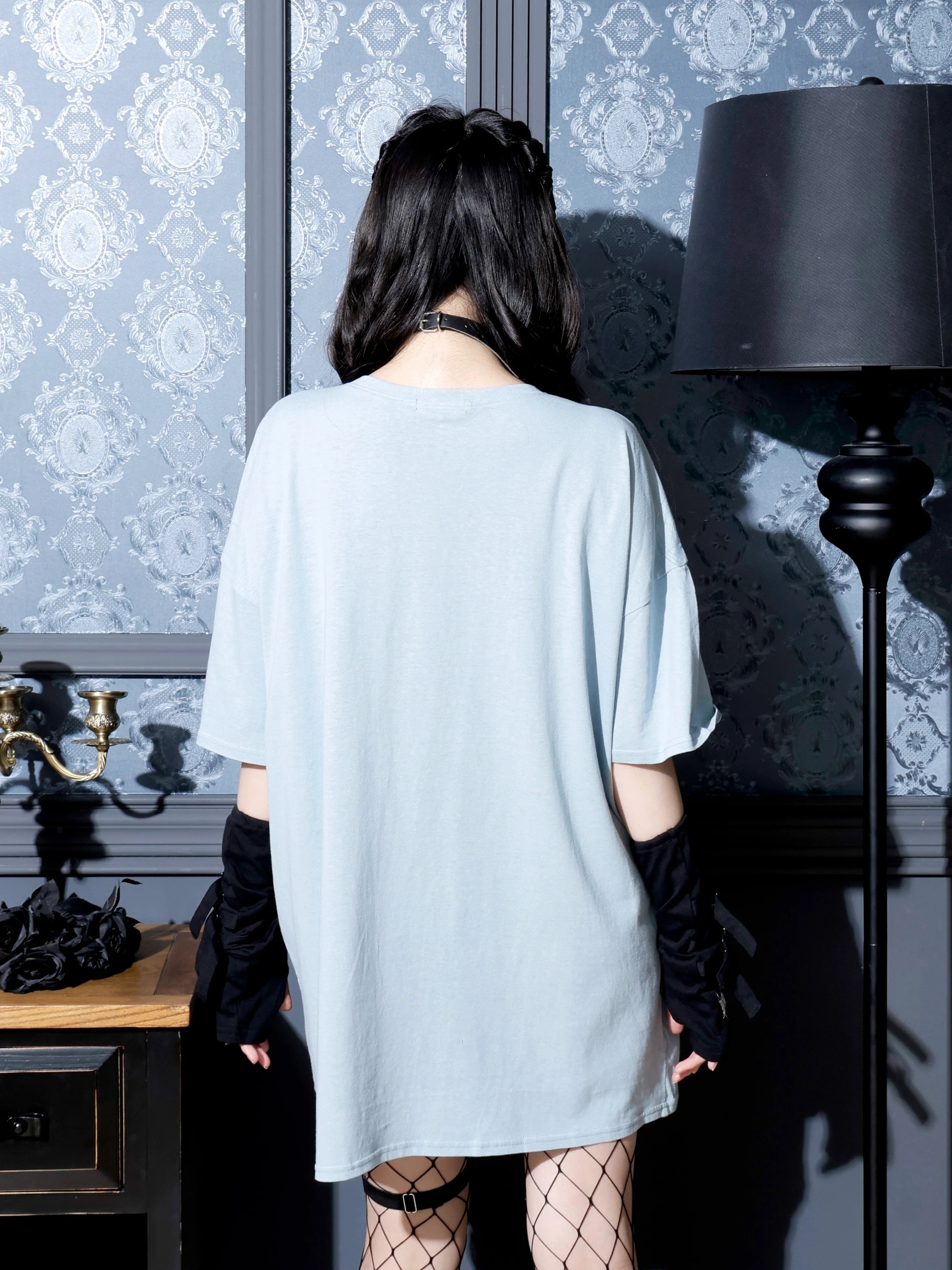 病みねこハーネスユニセックスTシャツ 病みねこハーネスユニセックスTシャツ（カットソー・Tシャツ｜黒