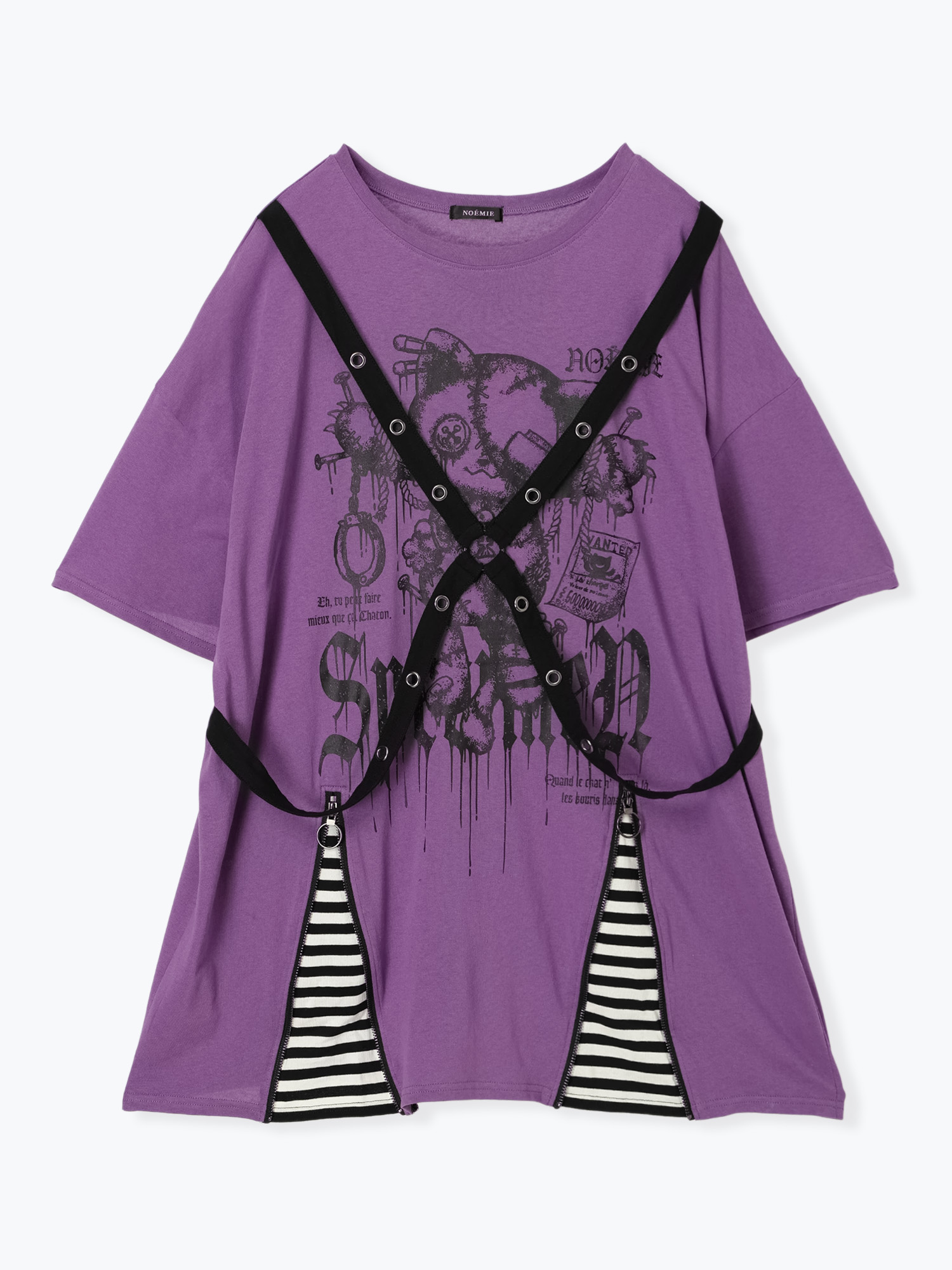 病みねこハーネスユニセックスTシャツ 病みねこハーネスユニセックスTシャツ（カットソー・Tシャツ｜黒