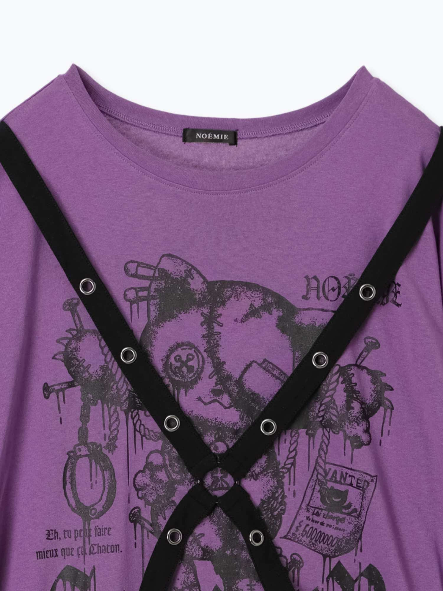 病みねこハーネスユニセックスTシャツ（カットソー・Tシャツ｜黒
