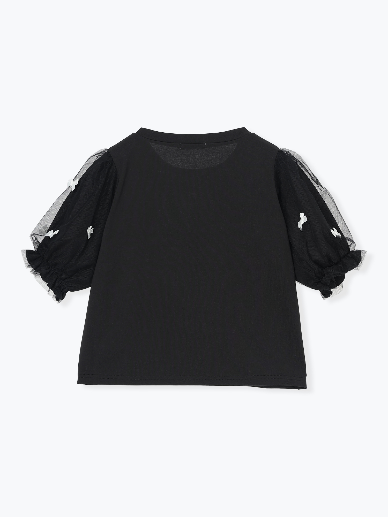 メニーリボンチュールパフスリーブTシャツ メニーリボンチュールパフスリーブTシャツ（カットソー・Tシャツ