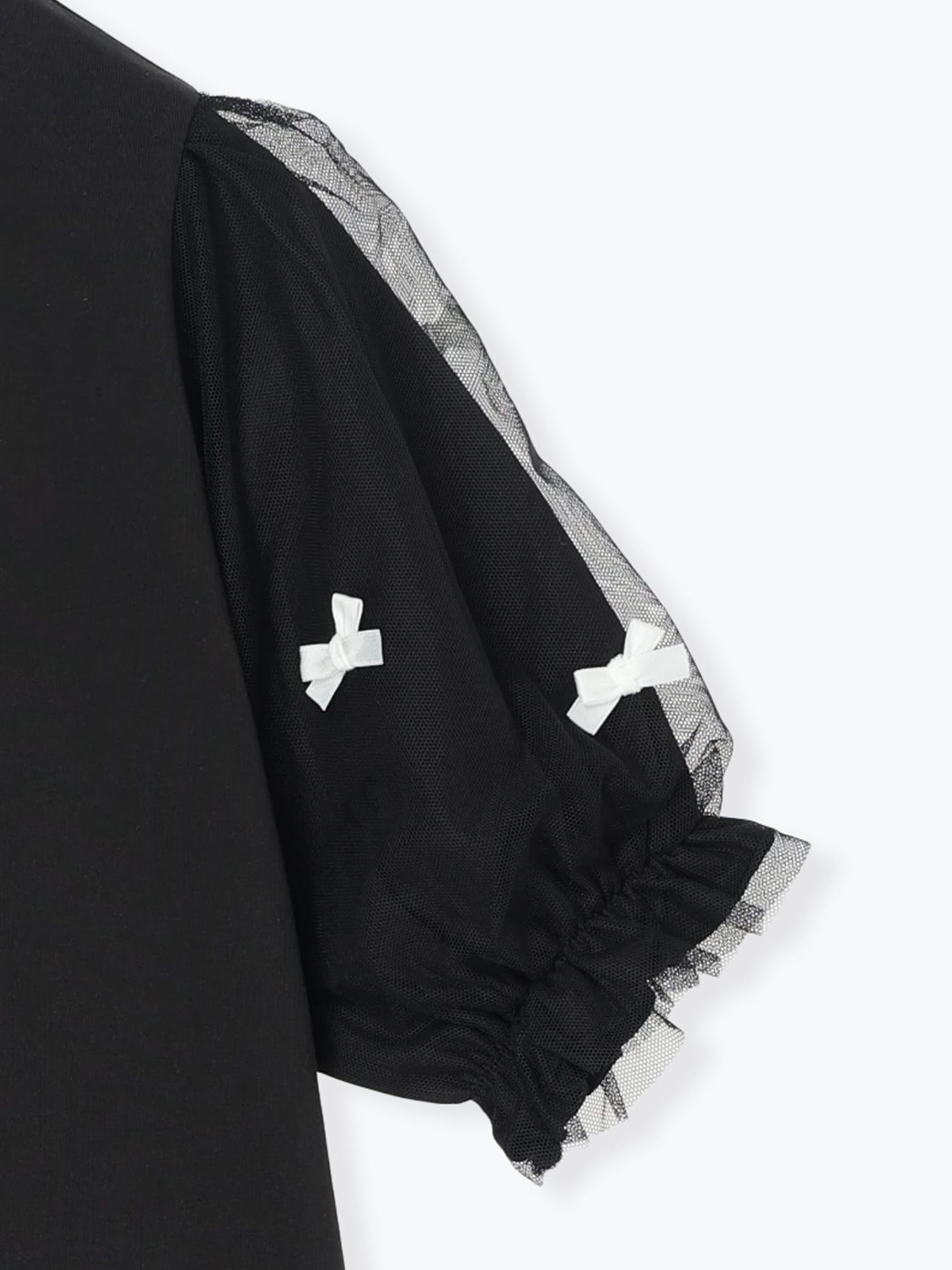 メニーリボンチュールパフスリーブTシャツ（カットソー・Tシャツ