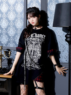 NOEMIE(ノエミー) |チェック切り替えユニセックス裏毛Tシャツ