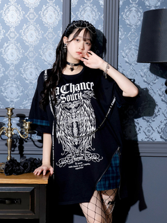 NOEMIE(ノエミー) |チェック切り替えユニセックス裏毛Tシャツ